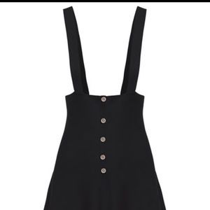 Strap Suiting Buttons Flare Suspenders Skirt